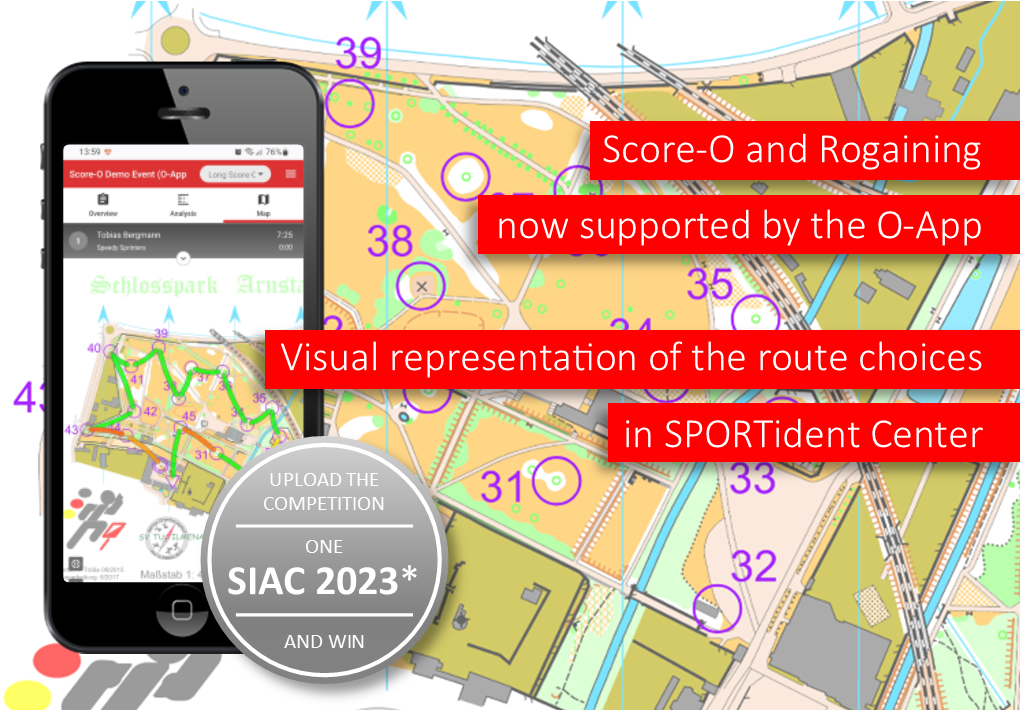 Score-O and Rogaining now supported by the O-App