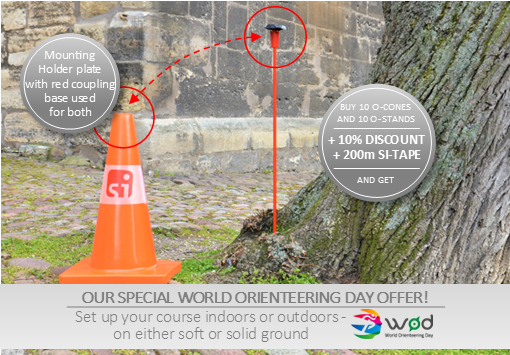 Our special World Orienteering Day 2023 offer! Ser up your course indoors or outdoors – on either soft or solid ground
